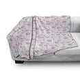thumbnail image 2 of Floral Soft Flannel Fleece Throw Blanket, Feminine Romantic Illustration of Rose Silhouettes on a Plain Background, Cozy Plush for Indoor and Outdoor Use, 70" x 90", Baby Pink and White, by Ambesonne, 2 of 5
