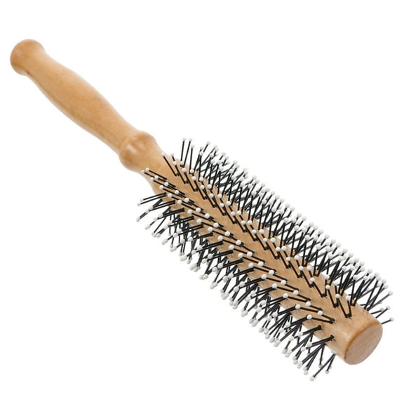 FELTECHELECTR 1PC Round Hair Brush with Wooden Handle Rolling Comb for Home Use