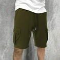 thumbnail image 4 of Big and Tall Shorts Clearance Mens Casual Cargo Shorts with Pockets, Breathable Cotton Blend, Relaxed Fit, Elastic Waistband, Burgundy, Size Options, 4 of 6