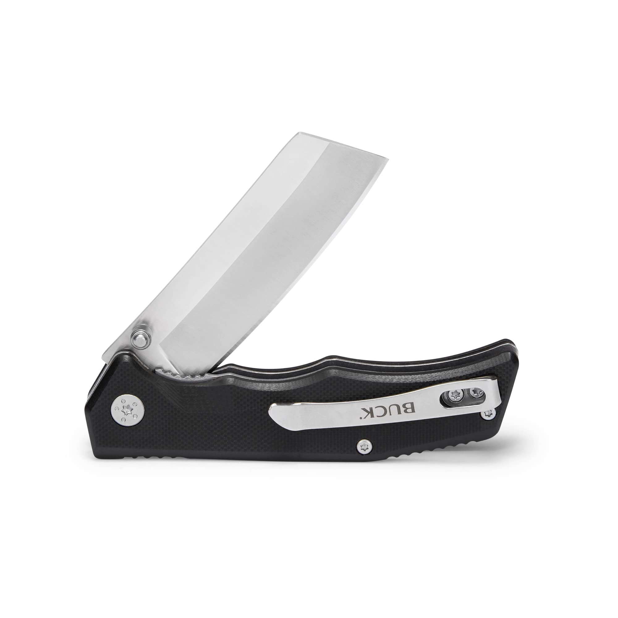 Buck Knives 252 Trunk Folding EDC Knife, 3-3/4” Pocket Knife Blade, Black, 3.1 oz