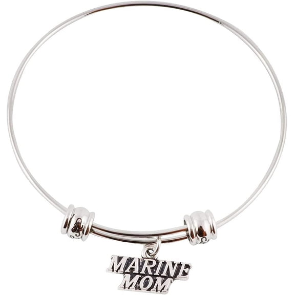 Marine Mom Bracelet Bangle Charm Gift for Marines Women Men Jewelry