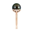 thumbnail image 3 of ANGARA Tahitian Cultured Pearl Ring with Trio Diamonds in 14K Rose Gold for Women | June Birthstone, Birthday, Anniversary, Jewelry Gift for Women | Pearl Ring, 3 of 8