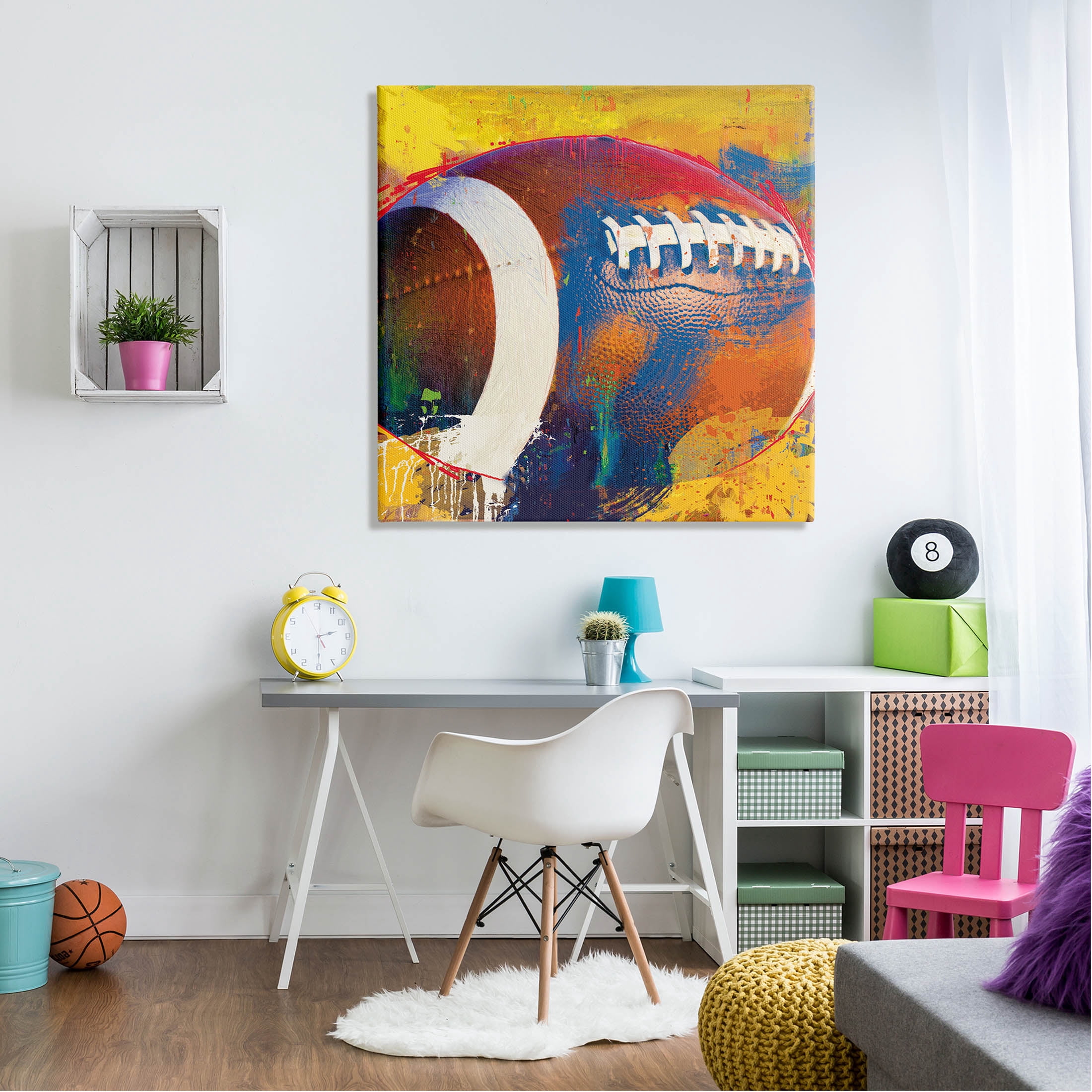 Stupell Industries Football Paint Splatter Sports Graphic Art Gallery Wrapped Canvas Print Wall Art, Design by Savannah Miller