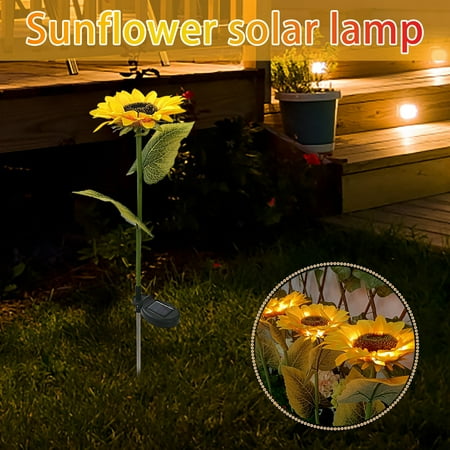 

Zedker Sunflower Solar Lights Outdoor Garden Patio Terrace Porch Grave Backyard Walkway Solar Lights Decor (1 Pack) Waterproof Metal Decorative Back Art Deco Carance