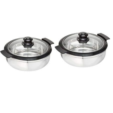 

Mumma s LIFE- Stainless Steel Thermoware Casserole with Glass Lid| Hot Pot Roti Box with Lid Set of 2Piece (2000ml & 2500ml)