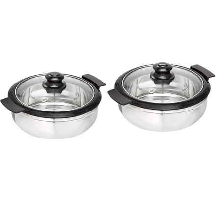 

Mumma s LIFE- Stainless Steel Thermoware Casserole with Glass Lid| Hot Pot Roti Box with Lid Set of 2Piece (2000ml & 2500ml)