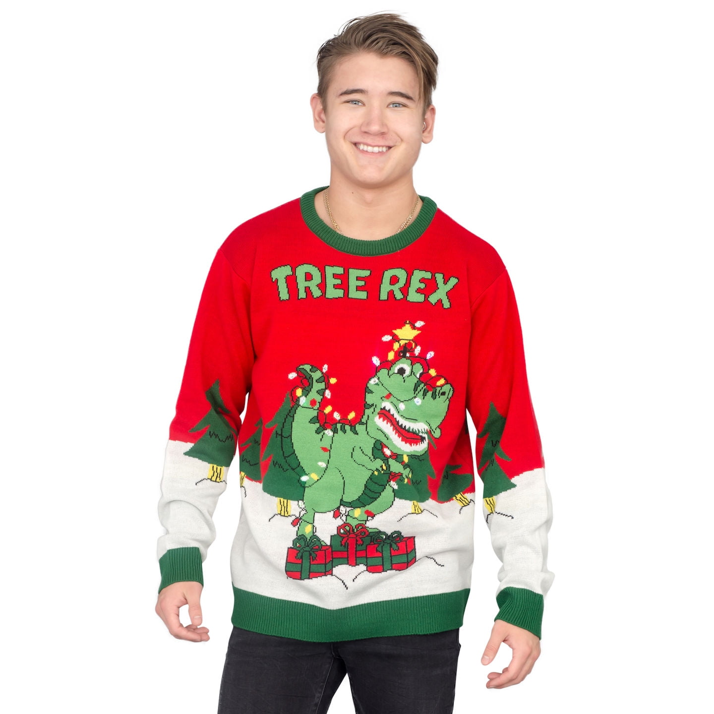 Tree Rex Light Up T-Rex Adult Ugly Christmas Sweater (4X-Large) -  Walmart.com