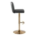 thumbnail image 5 of Henry Adjustable Barstool Set of 2 Swivel, Gold Bar Stools, Bar Chairs, Swivel Bar Stools Set of 2 with Back, Bar Height Stools Set of 2 (Black Faux Leather), 5 of 6