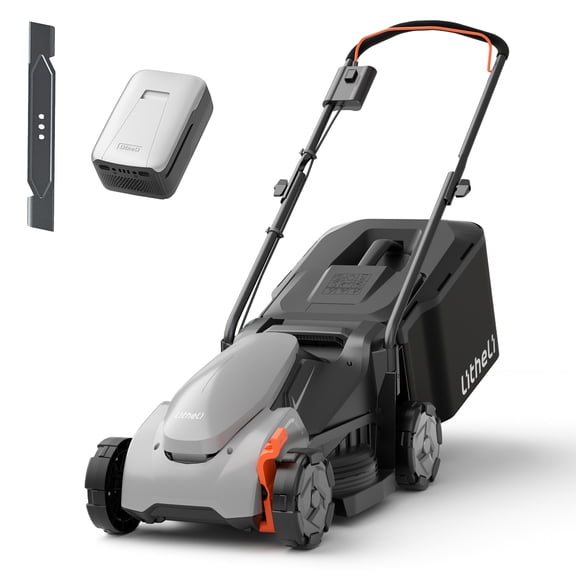 Litheli 20V Cordless Electric Lawn Mower, 13-Inch, Brushless Motor, 5-Position Height Adjustment, with 5.0Ah Battery, for Lawns & Gardens