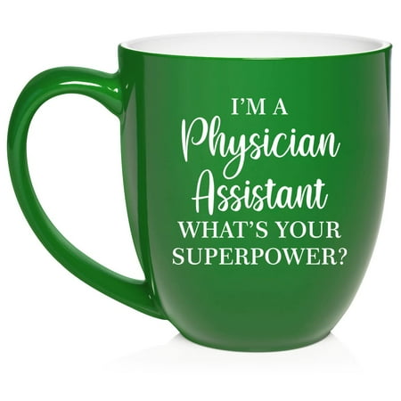 

Physician Assistant Superpower Funny Ceramic Coffee Mug Tea Cup Gift (16oz Green)