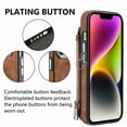 thumbnail image 5 of for iPhone 14 Zipper Wallet Case with Card Holder, Back Flip Folio PU Leather Card Slots Case for Men Women, Magnetic Wireless Charging Shockproof Cover for iPhone 14 6.1", Brown, 5 of 13