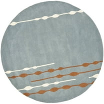 SAFAVIEH Soho Caleb Geometric Area Rug, Blue/Multi, 6' x 6' Round