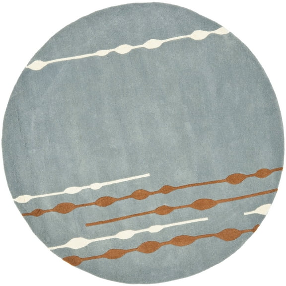 SAFAVIEH Soho Caleb Geometric Area Rug, Blue/Multi, 6' x 6' Round