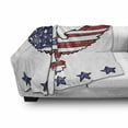 thumbnail image 3 of American Flag Soft Flannel Fleece Throw Blanket, Sketch Patriotic Bald Eagle National Majestic Emblem Symbolic Image Art, Cozy Plush for Indoor and Outdoor Use, 60" x 80", Red Blue, by Ambesonne, 3 of 6