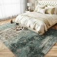 thumbnail image 4 of VUNATE 8'x10' Area Rugs for Living Room Machine Washable Rugs Abstract Vintage Distressed Indoor Rug Carpet Soft Lightweight Large Area Rug for Bedroom Dining Room Kitchen Foldable Nonslip Rug Teal, 4 of 8