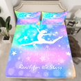 thumbnail image 2 of jejeloiu Gymnastic Dance Lovers Twin Sheet Sets,Gymnast Sulhouette Twin Fitted Sheet,Galaxy Stars Sky Flat Sheet For Child,Luxury Bedroom Decor,3pcs, 2 of 7