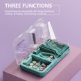 thumbnail image 3 of Pill Crusher Cutter Splitter, SOATUTO 3 in 1 Multi-Functional Pill Cutter Crusher, Portable Travel Purse Pill Box Case Holder, Medicine Grinder Container for Cutting Vitamin Tablet - Green, 3 of 9