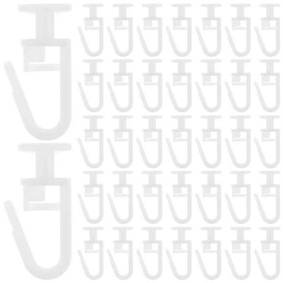 MLINS 50 Pcs Ceiling Sliding Curtain Track Hooks White