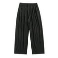 thumbnail image 2 of JXMVOJ Mens Casual Pants Loose Fit Elastic Drawstring Waist Wide-Legs Summer Yoga Beach Long Pants Men's New Solid Color Casual Lazy Style Fashionable Wide Leg Pants, 2 of 9