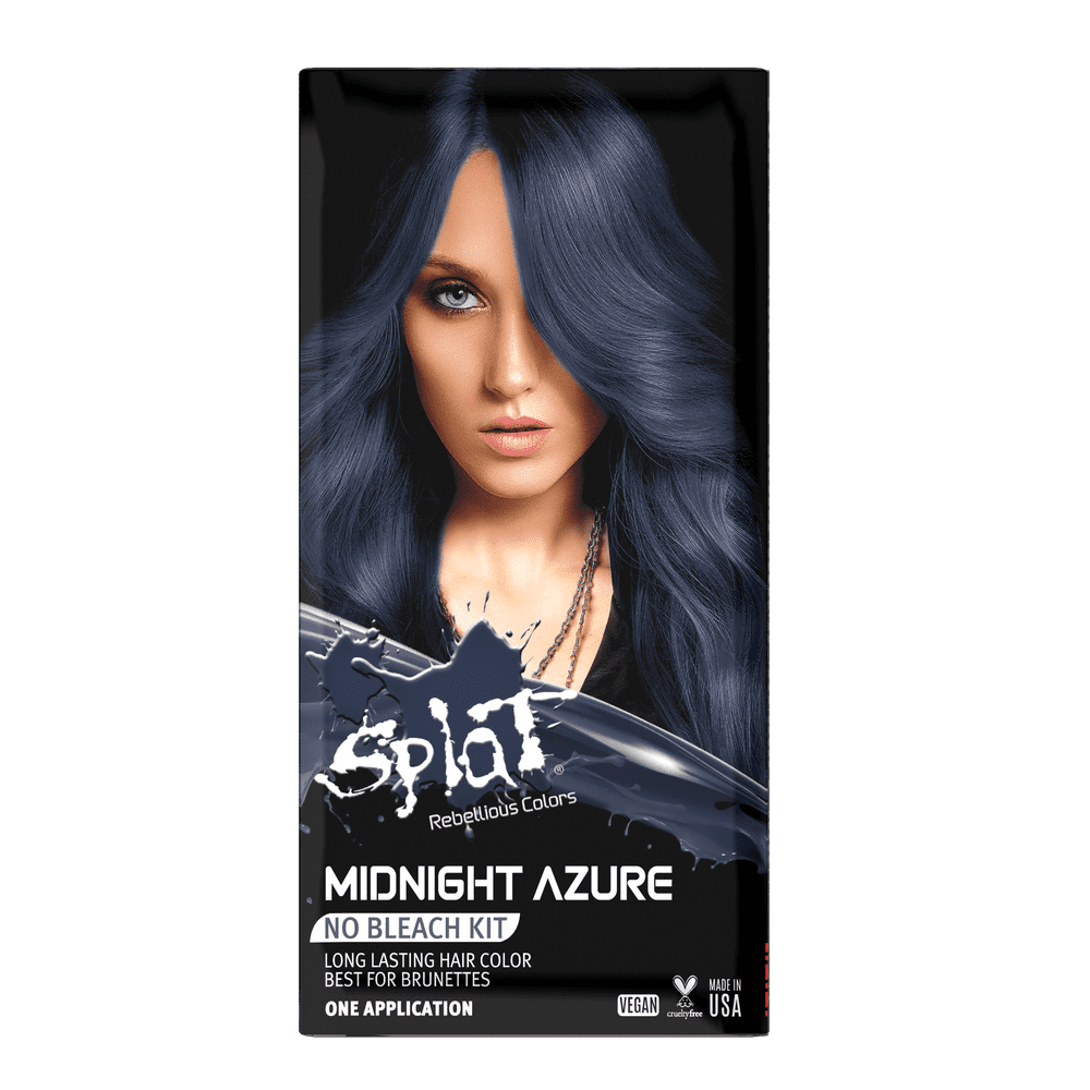 Splat Midnight Azure Blue Hair Color, SemiPermanent No Bleach Dye