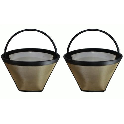 2 Washable Gold Tone #4 Cone Coffee Filters, Part # GTF by Overstock