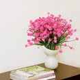 thumbnail image 2 of 5 Bundles Artificial Flowers, Fake Artificial Greenery UV Resistant No Fade Faux Plastic Plants for Wedding Bridle Bouquet Indoor Outdoor Home Garden Kitchen Office Table Vase (Rose Red), 2 of 7