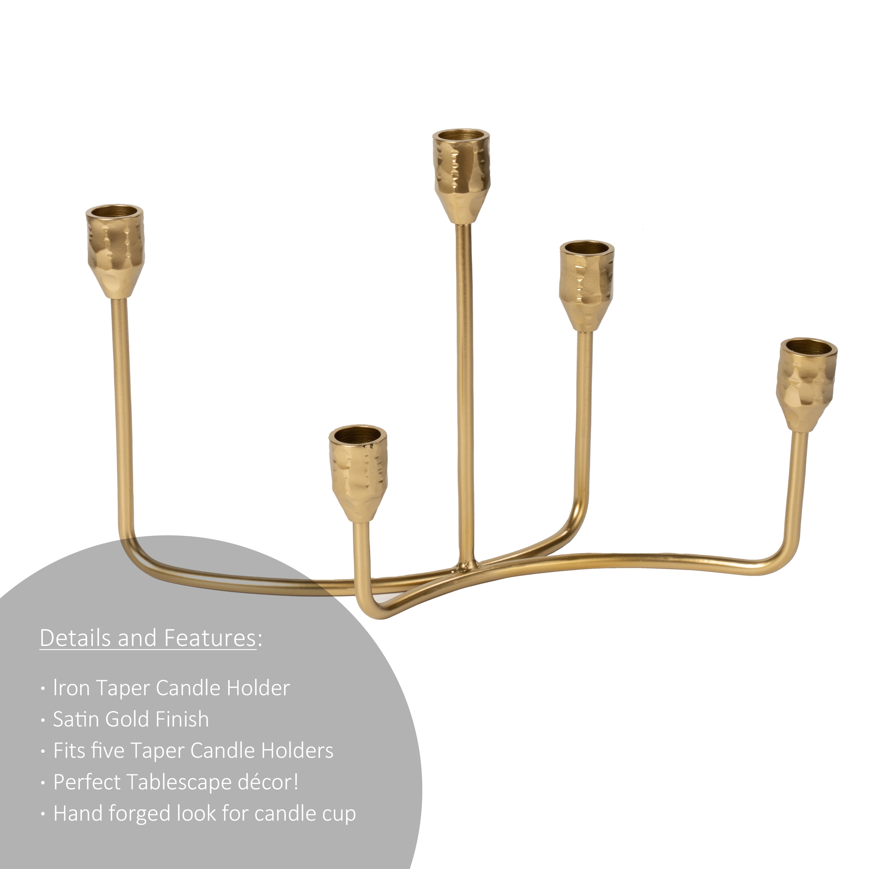 Better Homes & Garden Indoor Decorative Gold Iron Taper Candelabra