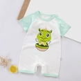thumbnail image 2 of KPOPLK Baby Boy Rompers Clothes Short Sleeve Cotton Toddler Rompers Graphic Print Baby Clothes One-Piece Outfit(0-6 Months,Green), 2 of 4