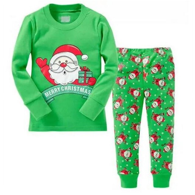 Ropa de dormir para niños, pijamas para bebés y niñas, ropa de Navidad para niños, camiseta de manga larga + Pantalones, Pijama de algodón de 2 a 7 años P05