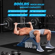 Flybird Collapsible Adjustable Weight Bench - Heavy Duty Foldable Fitness Exercise Utility, with 800 Lbs. Weight Capacity, Black