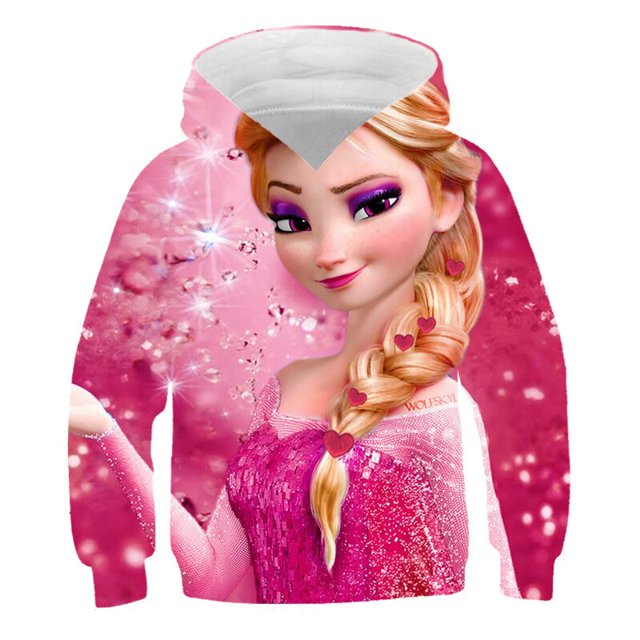 Frozen 2 sudaderas con capucha niñas Elsa princesa moda manga larga sudaderas primavera y otoño dibujos animados Casual con capucha Tops 1-14 años Old10T Gao Jinjia LED