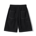 thumbnail image 4 of TEAJOPSUU Men's Cargo Shorts Casual Elastic Waist Drawstring Quick Dry Gym Beach Sports Shorts with Pockets D-Black, 4 of 8