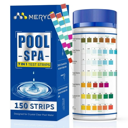 Pool and Hot Tub Water Test Strips 7-Way  Testing 150 Strips