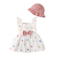 thumbnail image 3 of xfsWaSs Girls Beach Sundress Baby Toddler Summer Dress With Bow Floral Print Ruffle Sleeveless Sundress With Hat Cute Clothes 18-24 Months, 3 of 9
