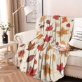 thumbnail image 2 of Autumn Fall Leaves Pattern Round Blanket,Comfortable Soft Flannel Throw Blanket,All Season,Warm Lightweight Blankets for Sofa Bed Couch Living Room Chair 60"x60", 2 of 5