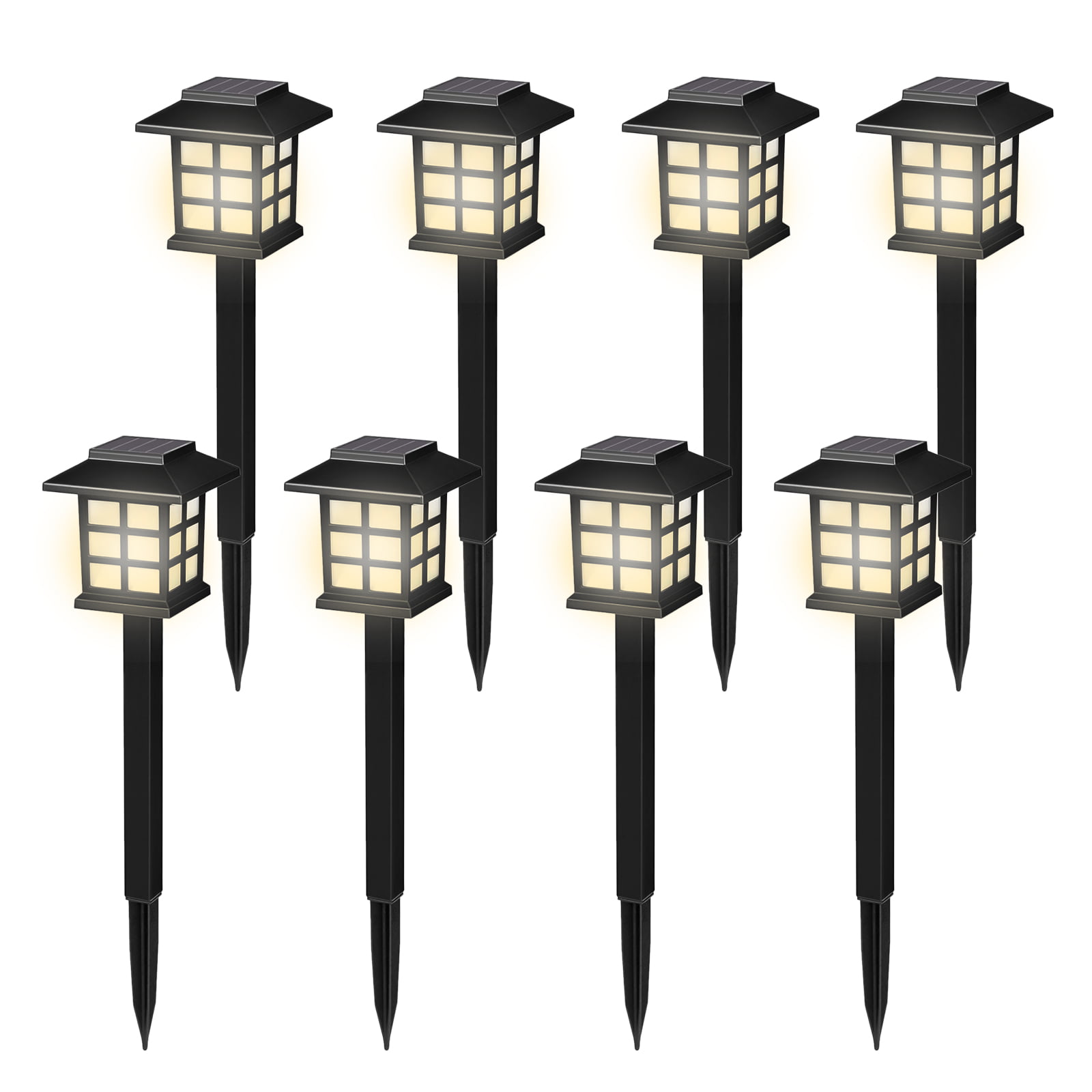 2/4/6/8 Pack LED Solar Power Garden Lights Outdoor Wall Path Fence Patio Lamp 
