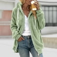 thumbnail image 1 of MKLEKYY Sweater Organizer Women's Plus Size Solid Color Sweatershirt Hooded Pullover Warm Wool Coat Zipper Top, 1 of 1