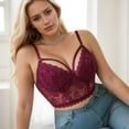 thumbnail image 3 of Xucatan Plus Size Bras for Women Floral Embroidered Bralettes with Underwire Push Up Women's Balconette Tank Full Coverage Bra Solid Bras Gift, 3 of 8
