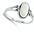 thumbnail image 4 of CHOOSE YOUR COLOR Oval Simulated Mother of Pearl Ring .925 Sterling Silver Band Jewelry Female Size 4, 4 of 4