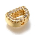 thumbnail image 2 of 20pcs Rack Plating Brass Micro Pave Clear Cubic Zirconia Beads Long-Lasting Cadmium Free & Lead Free golden Letter D 8x6x3mm Hole: 0.8mm, 2 of 3