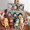 thumbnail image 6 of toddler Baby Doll, Plush Baby Doll, Green Felt Fabric, 5 in, toddler , Green decorations, Closed Eye Sculpt, Soft Plush Exterior, Shelf Accent, 1 Pc, 6 of 7