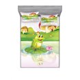 thumbnail image 2 of Animal Bedding Set with Sheet & Covers, Illustration of Frog on Water Lily with Mushrooms on the Background Nature Lake, Printed Bedroom Decor 2 Shams, 4 Sizes, Multicolor, by Ambesonne, 2 of 3