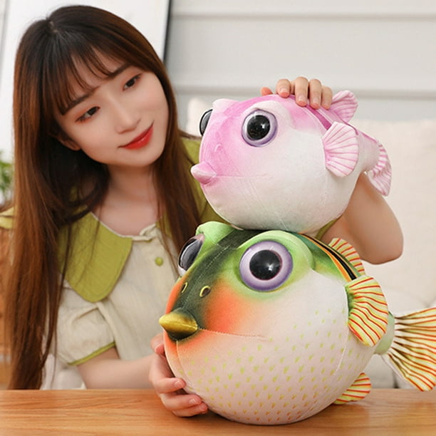 Stuffed Animal Toy Cute Puffer Fish Plush Toy Cartoon Soft Stuffed Animal  Fluffy Toy Throw Pillow Sofa Couch Bedroom Decor Gifts