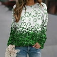 thumbnail image 3 of Guluxicc Plus Size Womens St Patricks Day Tunic Tops Casual Crewneck Long Sleeve Shirts Cute Shamrock Graphic Pullover Sweatshirts, L, 3 of 3