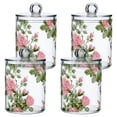 thumbnail image 2 of Watercolor Elegant Roses Translucent Plastic Cans Storage Canisters with Lid Set of 2, 2 of 7