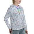 thumbnail image 2 of Yiaed Blue Butterfly Print Womens Casual Hoodies Crew Neck Long Sleeve Sweatshirts With Pocket Pullover Tops Women's Hooded Sweatshirt-Medium, 2 of 5