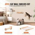 thumbnail image 2 of Wall Mounted Cat Shelves Perches with Jumping Posts and Hammocks Removable Washable Coral Fleece Cat Furniture Set of 4 Supports up to 40 lbs for Slee, 2 of 9