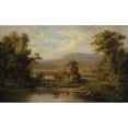 thumbnail image 2 of Robert S. Duncanson 24x16 Gold Ornate Framed and Double Matted Museum Art Print Titled - Landscape with Cows Watering in a Stream (1871), 2 of 4