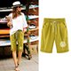thumbnail image 2 of Mujeres Pantalones Cortos Casual, Cintura Elástica Día de la Independencia de la Impresión Pantalones Cortos con Cordón con Bolsillos para Verano Primavera de Uso Diario, Pantalones Cortos de Verano P, 2 of 4