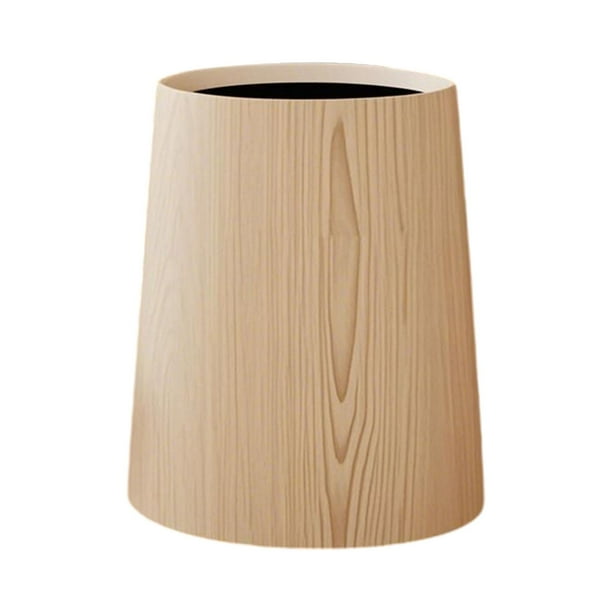 Papelera de basura Contenedor de basura portátil Cesta de papel higiénico Papelera para L madera